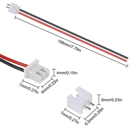 MELIFE 50PCS 2Pin XH2.54mm Female/Male Connections Plug, 200mm JST Connectors Female and Male XH2.54mm Wire Cables for Indoor 3D Plane Twinkle Light LED Belt Light
