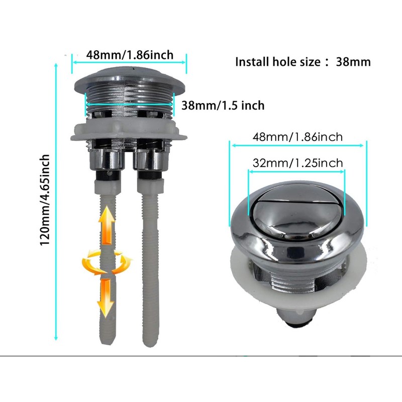 Toilet Tank Button Toilet Button Dual Push Flushing Toilet Button