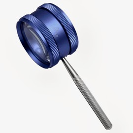 Jeweller's Magnifying Glass with Handle, 50 mm, Blue, Professional Jewellery Magnifier for Stamps, Jewellery, Antiques, Reading