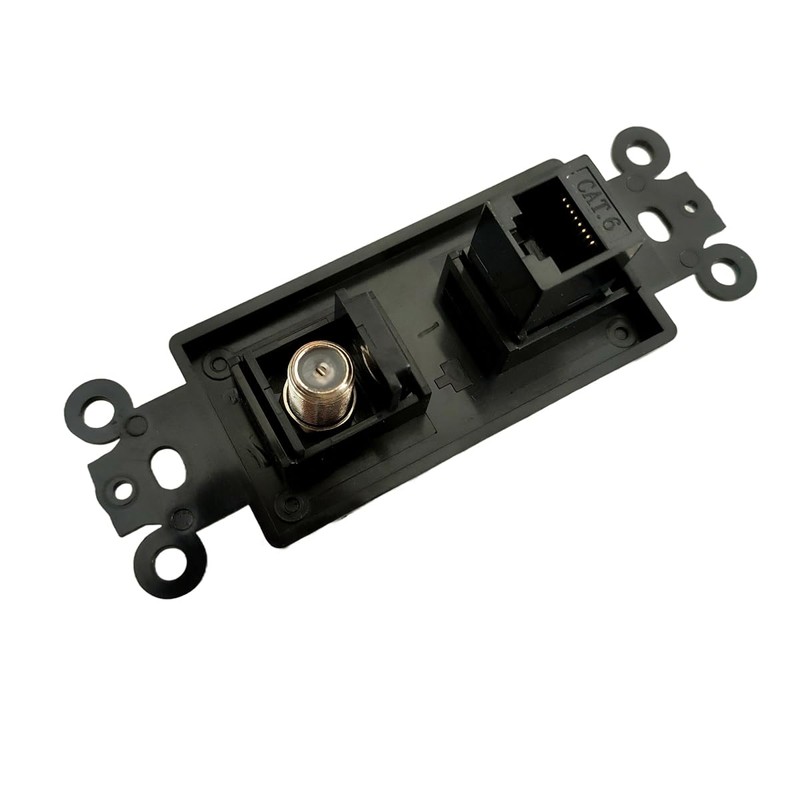 Coax and CAT6 Wall Plate Insert - Ethernet Coaxial Keystone
