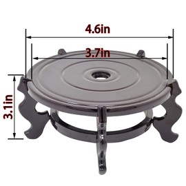 Feng Shui Chinese Wooden Fishbowl Planter Display Stand (4 Inch)