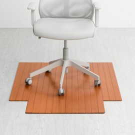 Anji Mountain Office Chairmat Thickest & Sturdy Bamboo Chairmats Highly Premium Quality Anti-Slip Heavy Duty for Multi-Purpose Hardwood Floor Office & Home Floor Protector Office Chair mat-5mm Thick