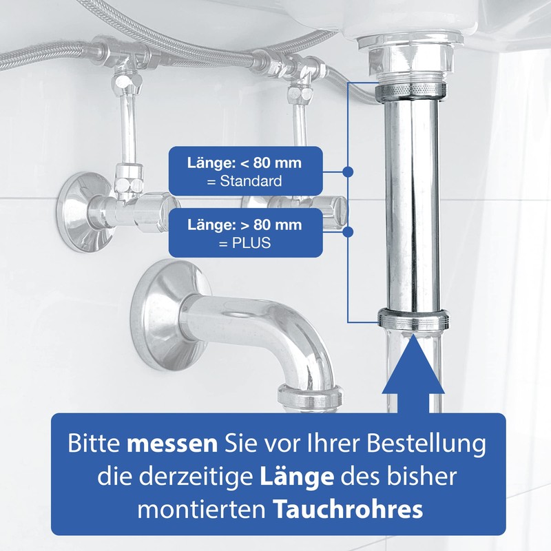 VARIOSAN Universal Pipe Siphon for Sink PLUS 14993, 1 1/4