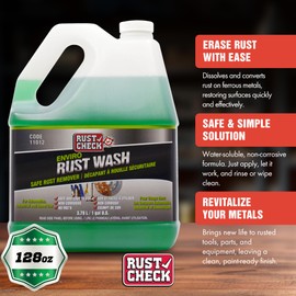 Rust Check Enviro Rust Wash – Heavy Duty Iron Remover for Car Rims & Wheels – Metal Decon for Brake Dust, Rust, and Oxidation – Safe on Stainless Steel & Motorcycle Use - Liquid - 128 FL OZ - Jug