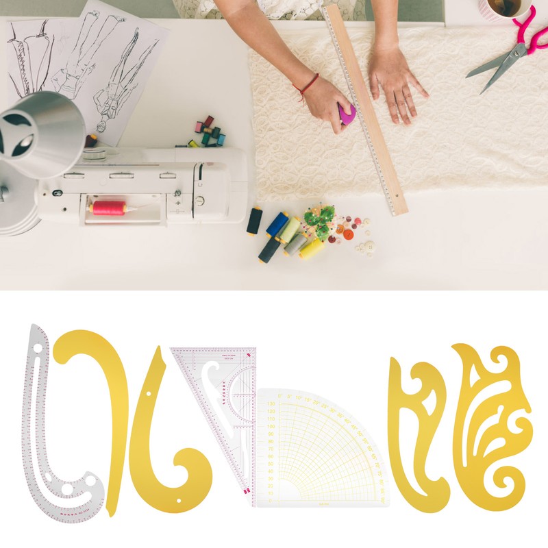7pcs Sewing Rulers Kit French Curve Drafting Drawing Template Straight