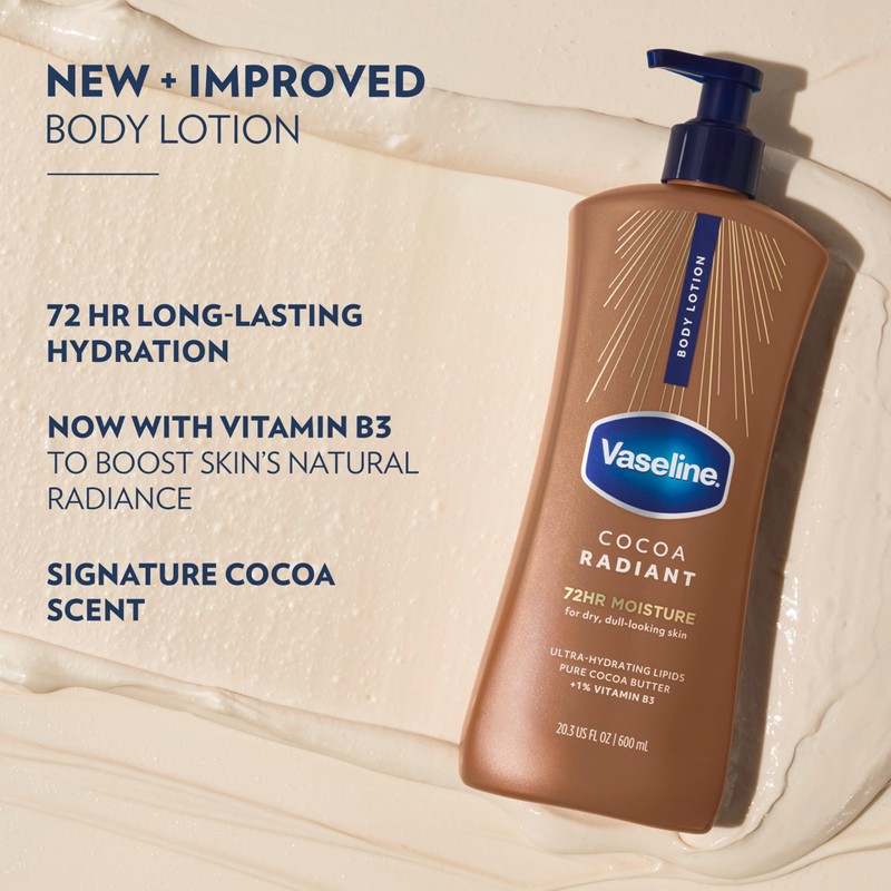 Vaseline Intensive Care Body Lotion Cocoa Radiant 3 count for