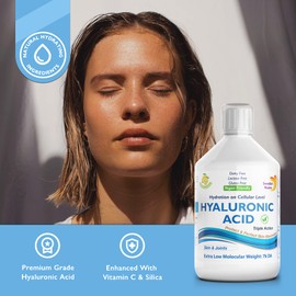 Swedish Nutra Hyaluronic Acid - Pack of 500ml, 20 Day Supply | Sugar Free Lemon Flavour | Bringing Hydration & Moisture on a Cellular Level | 100% Natural Flavour | High Absorption Rate