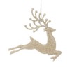 Kurt Adler W20259 Champagne/Gold Diamond Reindeer Ornament Pair