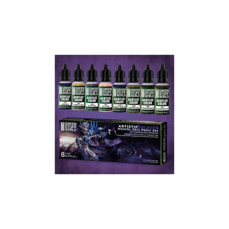Green Stuff World Metallic Paints Set - Malefic Skin