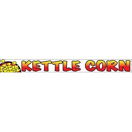 4 Less Co 1x10 Feet KETTLE CORN Vinyl Banner Sign With Grommets wb