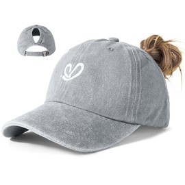 NOEMIN Ponytail Baseball Cap for Women – Adjustable Cotton Hat with High Ponytail Hole Comfortable Fit Sports Outdoor Activities Gray