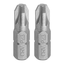 sourcing map 2pcs PZ3 Screwdriver Bits 1/4" Hex Shank Magnetic Head 1" Length CR-V Steel Phillips Slotted Drill Bits for Repair Work Electric Screw Driver