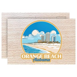 R and R Imports Orange Beach Alabama Design A Souvenir 4 x 6 Wood Postcard with Full Color Printed Design – 1/8” Thick Real Wood Collectible for Display or Mailing Single