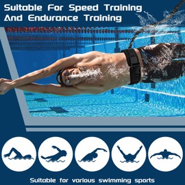 Verstellbarem Schwimmgürtel für Pool mit 4-12 M Elastischen Gummibändern,10CM Breiterer Schwimmgürtel, Schwimmhilfe Erwachsene und Kinder Geeignet für Anfänger und Profis, für das Schwimmtraining