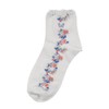Fukusuke 3100Q04M Women's Socks, Side Floral Pattern, Short Socks, 2