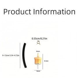 Kraftstoffleitungs-Set, 2 m, Ø 8 mm – enthält 2 Kraftstofffilter 8 mm und 10 Schlauchschellen – ideal für Motoren Kawasaki, Kohler und Briggs & Stratton