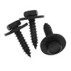 10 x Black Taper Screw Self Tapping Screw and Washer