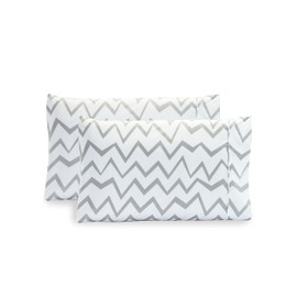 Elegant Comfort Luxury Ultra-Soft 2-Piece Pillowcase Set - Premium Hotel Quality Microfiber Double Brushed - Wrinkle Resistant, Standard/Queen, Chevron Pattern Gray