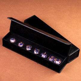 Cusdie Sharp Edges DND Dice, Death Peeping Eyes Liquid Core Dice, 7 PCs D&D Dice, Handcrafted Polyhedral Dice Set, for Role Playing Game (Purple Eyeball)