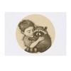 'Boy Sleeping with Raccoon' Temporary Tattoo - Water Resistant, Skin-Safe,