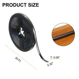 HARFINGTON 2pcs Wall Molding Trim 0.32" 20 ft Flexible Caulk Strip Peel and Stick Wall Corner Protector Self Adhesive Molding Strip for Bathroom Kitchen Ceiling, Bright Black