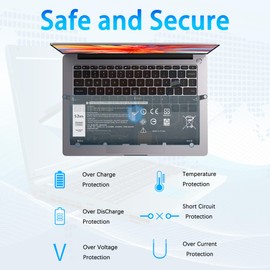 IKFJQCOA 52WH 7.6V DXGH8 Laptop Battery Compatible with Dell XPS 13 9370 9380 2019 Inspiron 13 7000 7390 7391 7490 2-in-1 5390 5391 Latitude 3301 E3301 Vostro 5390 5391 Series G8VCF HK6N5 0H754V P82G