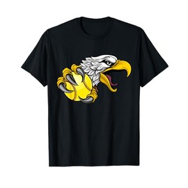 Eagle Hawk Softball Ball Cartoon Character Design T-Shirt