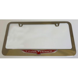 Eurosport Daytona- Compatible with -, Chrome License Plate Frame- Trailhawk Badge