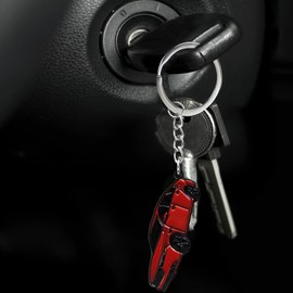 VAICHYIQM Car Keychain Metal Key Chain Ring Accessories Compatible with Honda Accord 3D Double Sided Model Car Keychain (Red)