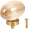 Amber Glass Egg Shaped Gold Pulls