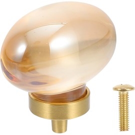 Amber Glass Egg Shaped Gold Pulls