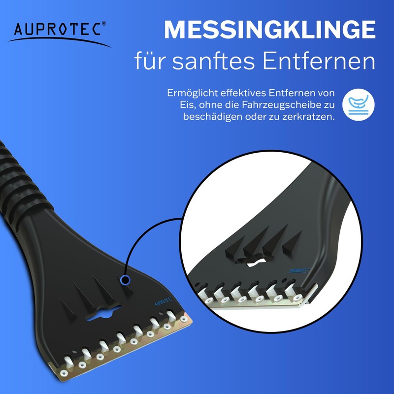 AUPROTEC Eiskratzer Auto Messingklinge & Polycarbonatseite/Eiskratzer Messingklinge mit Eisbrecher Zacken/Schneekratzer
