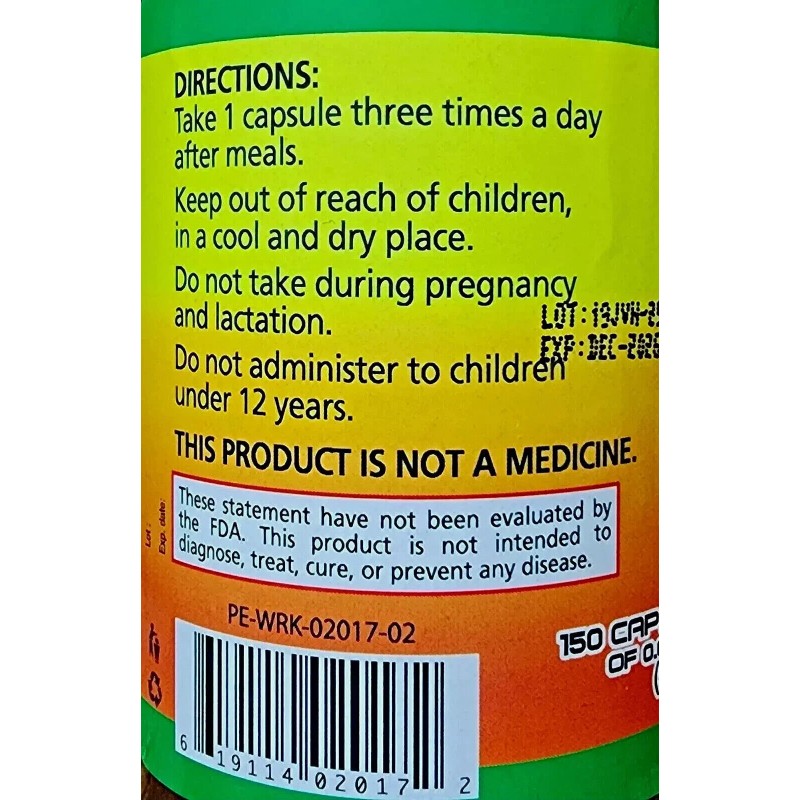 Vida Herbal (5) WEREKE 750 Capsules Wereque (Maximowisda Sonorae) 100%