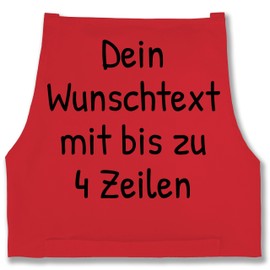 Geschenk mit Namen personalisiert by Shirtracer - Apron - Design Your Own Print - Desired Print Text Name, 3 Red
