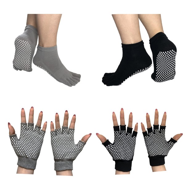 Pilates Socks with Grips for Women, Non Slip Yoga Socks