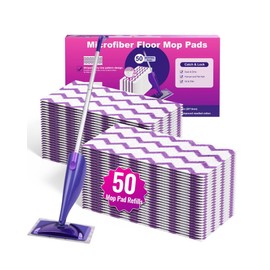 Wet Jet Refills, 50 Count Microfiber Wet Jet Pads for Swiffer Mop, Disposable Multi Surface Swifter Pads Refill, Floor Cleaner for Mopping, Heavy-Duty Absorbent and Stickiness