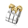 Ross-Simons Two-Tone Sterling Silver Wrapped Station Ring. Size 7