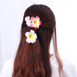 Lurrose Plumeria Hair Ornaments, Hair Clips, Artificial Flowers, 2.4 inches (6 cm), Set of 24, 12 Colors, Hula Dance, Hair Clips, Hawaiian Leis, Yukata, Summer Festivals, Fireworks, Resorts, Wedding Hair Accessories