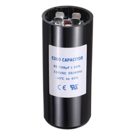 sourcing map CD60 Capacitor 88-108 UF/Mfd, 330 VAC CD60 Run Motor Start Capacitor 50/60 Hz for Electric Fan Motor Starting Well Pump, Black