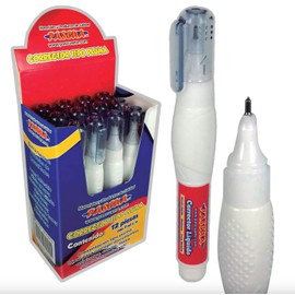 PASCUA CORRECTOR LÍQUIDO 7 ML TIPO PLUMA SECADO RÁPIDO CAJA 12 PIEZAS PA-CO715