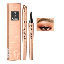 Eyebrow Pencil, Microblading Eyebrow with 4-Fork Tip Magic Brow Tattoo Pencil for Women, Waterproof, Long Lasting Eyebrow Makeup (Light coffee)