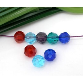 Pack of 200PCs Mixed Colours Crystal Quartz Faceted Round Beads 5000 4mm, Jewellery Making.