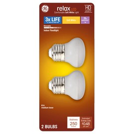 GE Relax 2-Pack 25 W Equivalent Dimmable Warm White R14 LED Light Fixture Light Bulb