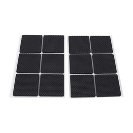 TOPINCN Almohadillas de Goma para Pies, Almohadilla Protectora de Goma, 12 Unidades, Protectores de Suelo Autoadhesivos Antideslizantes Negros para Muebles, Sofás, Mesas, Sillas,