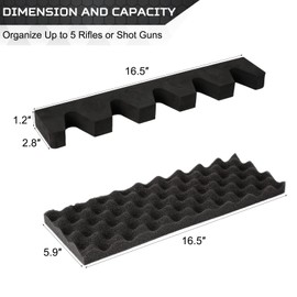 OCQOTAT Foam Gun Rack with Waving Buttstock Base Padding Kit- 2 Set Gun Safe Accessory for Rifles and Shotguns, Gun Holder in Gun Cabinet, Shotgun Rifle Rest with Magnetic Strip, Gifts for Hunters