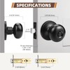 GOBEKOR 8 Pack Privacy Door Knobs Interior Matte Black Keyless