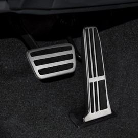 CKE for Toyota Camry 2024 2023 2022 2021 2020 2019 2018 for RAV4 Avalon Highlander for Lexus ES LS Accessories Stainless Car Auto Pedals Foot Pedal Covers Brake and Gas Pedal Pads -Silver