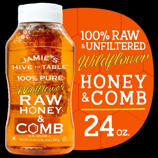 Jamie's Hive to Table Wildflower Honey&Comb -Raw,Unfiltere