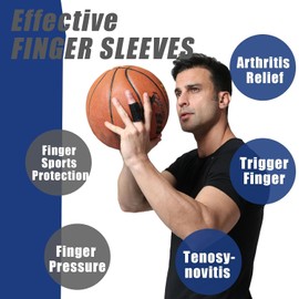 Vanzen Finger Splints, 2 Pack Neoprene Finger Buddy Straps, No Metal Support Finger Brace, Adjustable Compression Finger Wraps for Daily and Sports Use (Medium, Single Finger Design)
