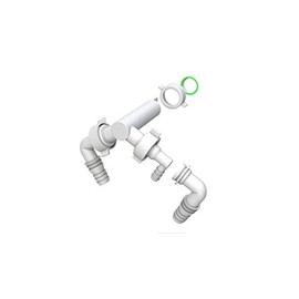 Bonomini Double Drain Fitting Washing Machine Dryer Connection for Washing Machine Dryer Together or Dishwasher for Built-in Siphons, White